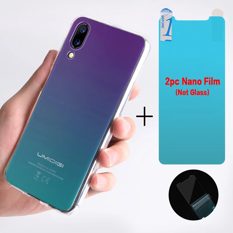 Чехол для Umidigi One мягкий силиконовый чехол из ТПУ Pro Защитная пленка экрана Nano |