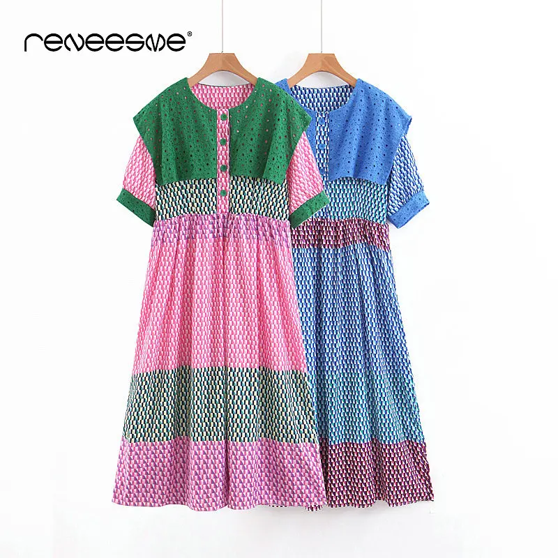 Летнее женское платье 2019 новый короткий рукав моряк воротник в стиле пэчворк с