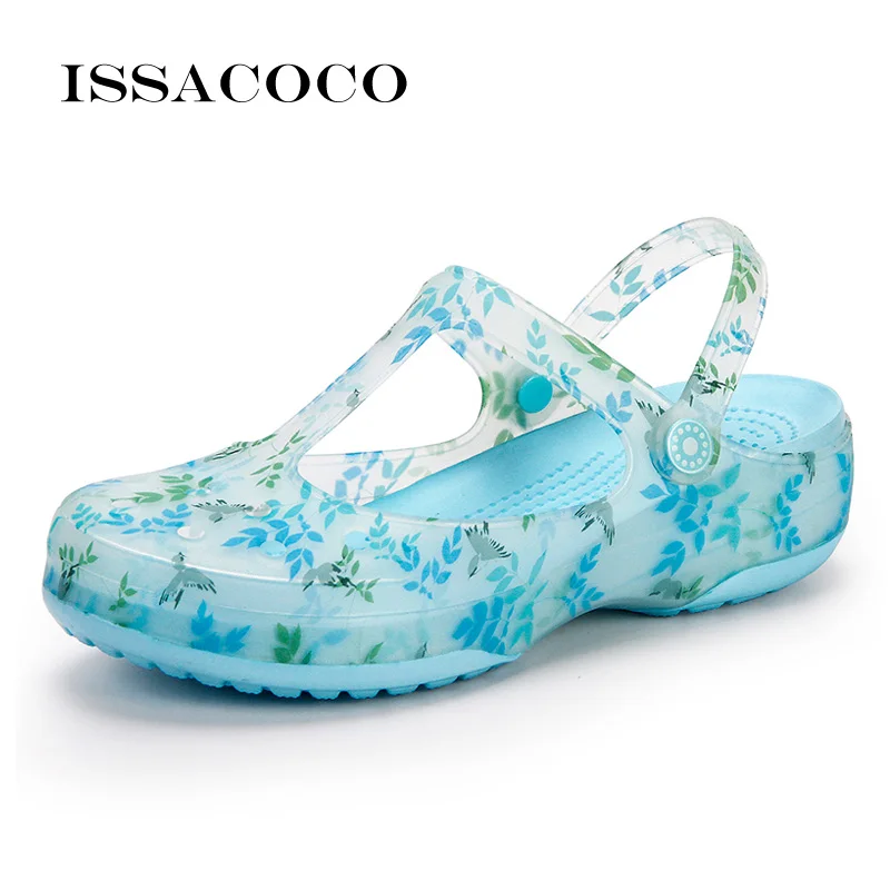 ISSACOCO/обувь; женские шлепанцы; сандалии; женская прозрачная обувь; летние туфли на танкетке для женщин; Terlik Pantufa Sandalias Mujer; коллекция года