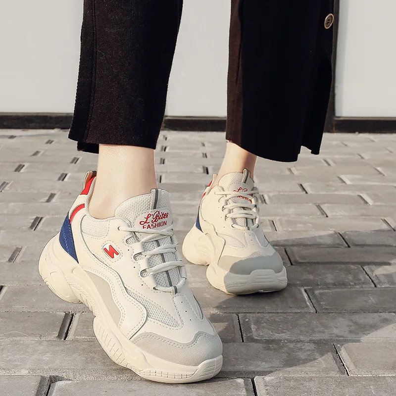 Оригинальные кроссовки для бега женские с тройным каблуком ультралегкие уличные