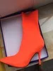 ARQA/ г., самые модные женские ботильоны из шелкового стрейчевого материала атласные эластичные сапоги до колена на высоком каблуке