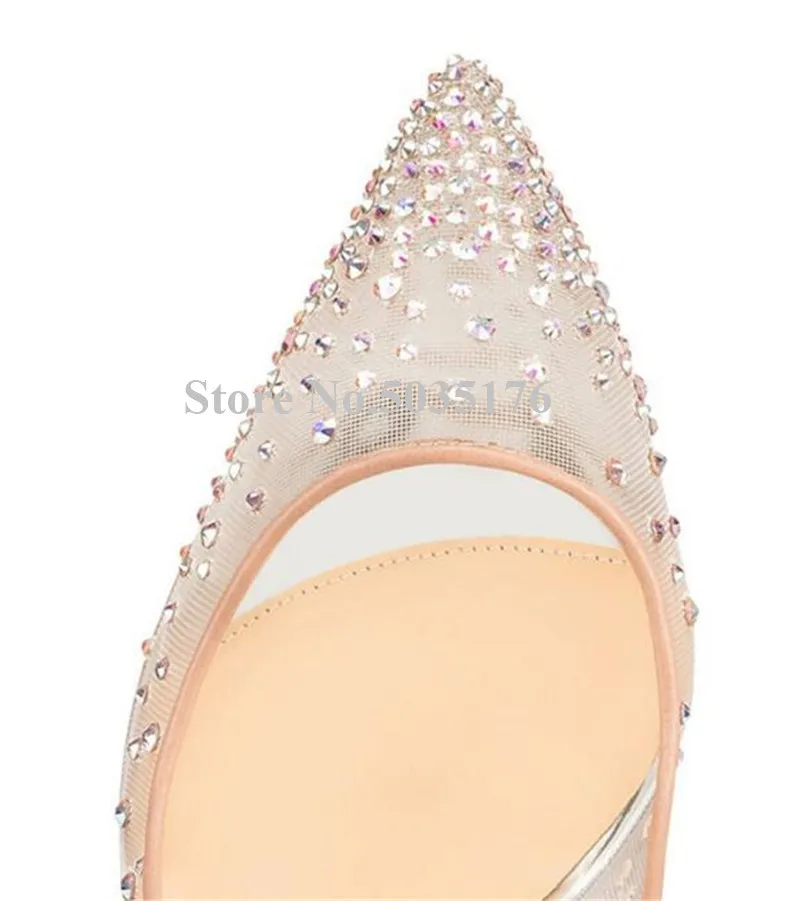 2019 European Rhinestone Bling Fashion Pointed Toe Stiletto Heel Pumps Shallow Slip-On Cover Spring/Autumn Women Shoes | Обувь