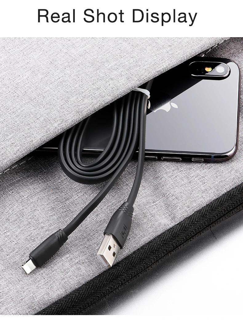 CAFELE, плоский USB кабель, зарядный кабель для iphone X 8, 7, 6 S, 6 Plus, 5S, синхронизация данных, телефонный кабель для IOS 11, 10, 9, USB зарядное устройство 50 см/120 см