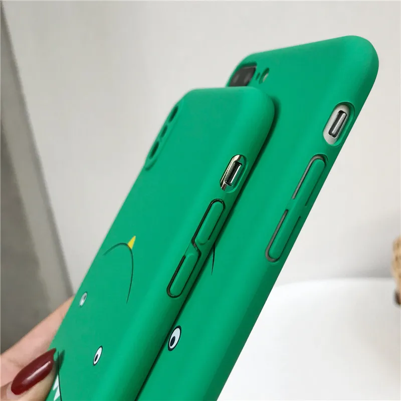 Мультфильм Милые Животные Динозавр чехол для iPhone X 6 s 7 8 плюс Plus Чехол зеленый
