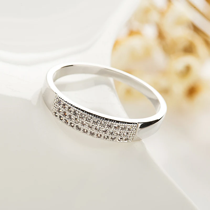 Кольца LUOTEEMI с кристаллами женские элегантные ювелирные украшения из белого