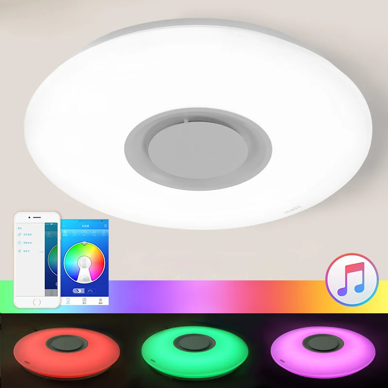 Lustres De Sala управление Rgb затемнения 36 Вт светодиодный потолочный светильник с Bluetooth и музыкой 90-260 в современная лампа для-20 квадратных метров