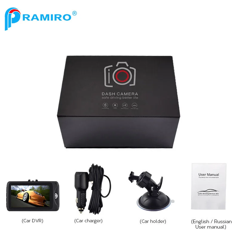 Pramiro Видеорегистраторы для автомобилей FHD 1080 P 3 &quotрегистраторов 170 градусов