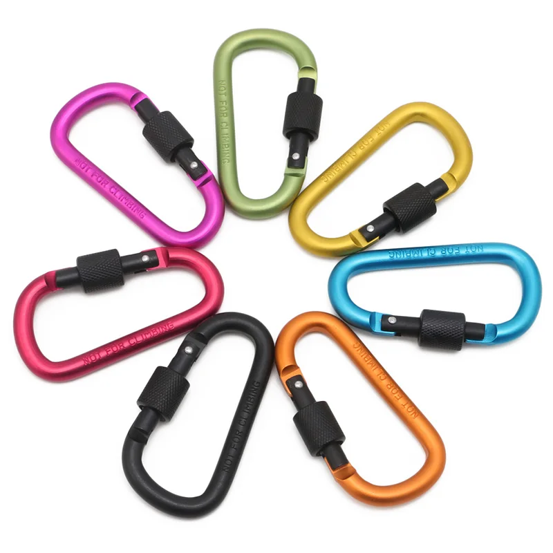 Bold 8cm Locking Type D Quickdraw Carabiner Backpack Buckle Hanging Aluminum Nut | Украшения и аксессуары