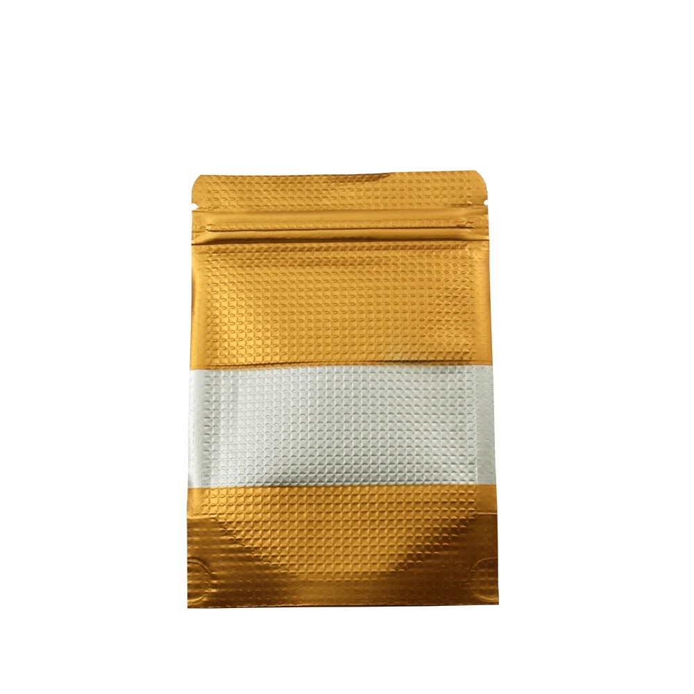 

22*30cm Doypack Embossed Aluminum Foil Packing Bag Stand Up Gold Zip Lock Bag 50pcs/lot With Clear Window Mylar Ziplock Pouches