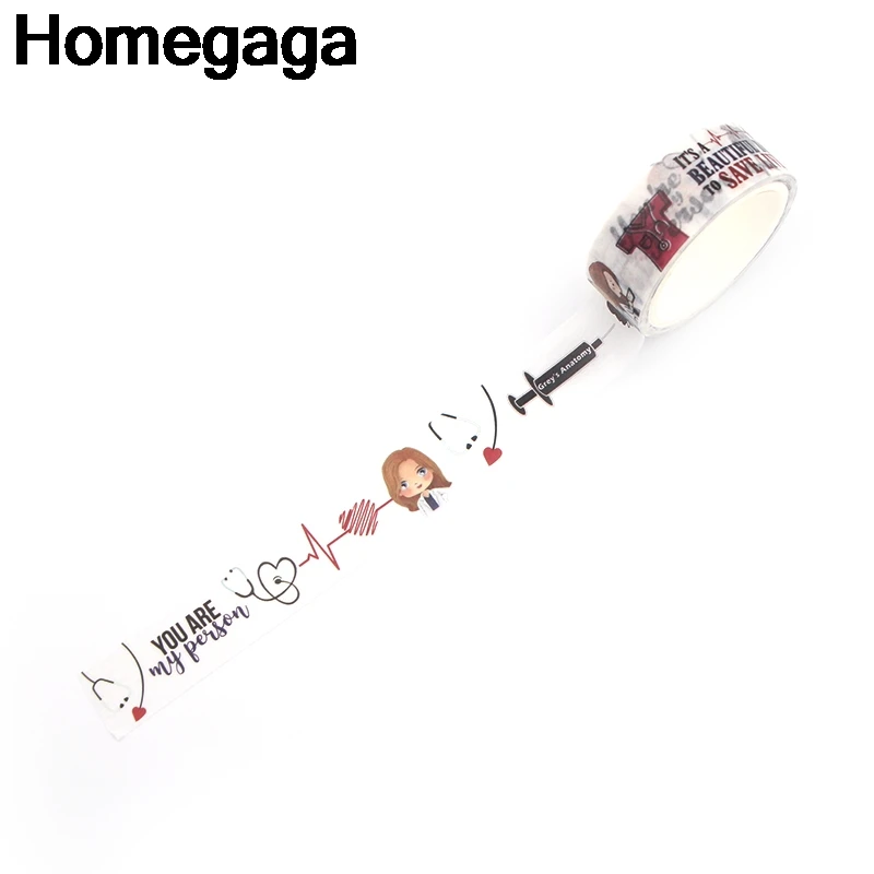 Homegaga серый Анатомия доктор Васи клейкие ленты наклейки 90s украшения Винтаж diy Скрапбукинг Клей Маскировки печатных Пастер D2216