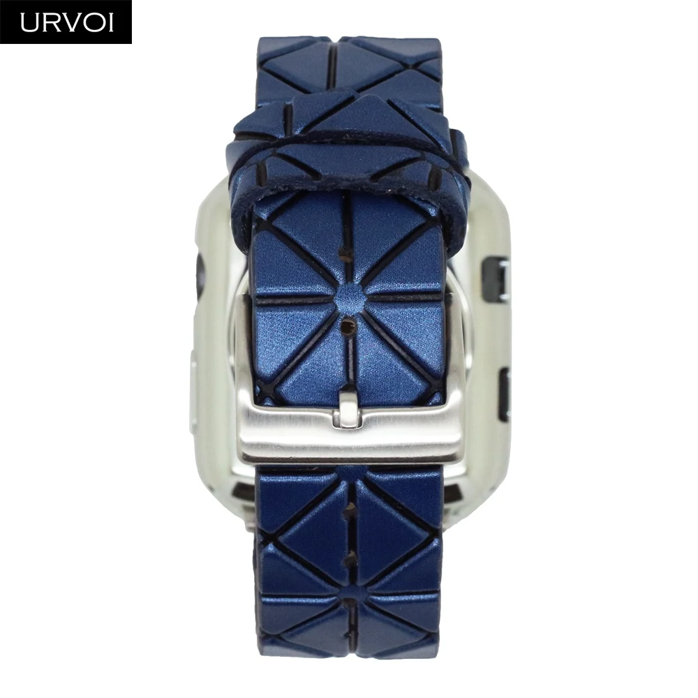 URVOI ремешок для apple watch серии 4 3 2 1 Искусственная кожа ремешок для iwatch ремень геометрическим узором современный дизайн 38/ 40/42/44 мм