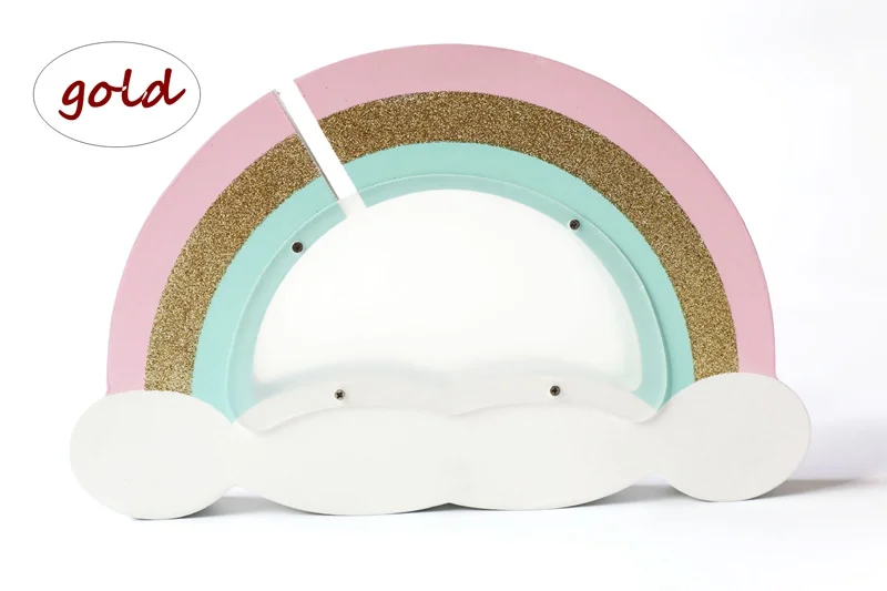 Золотая серебряная деревянная копилка облако радуга Детские макароны