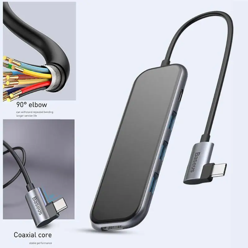 Baseus UCN3277 usb type-C 3,0 концентратор 3 USB3.0 4K HDMI PD зарядный адаптер док-станция разветвитель для ноутбука настольный компьютер