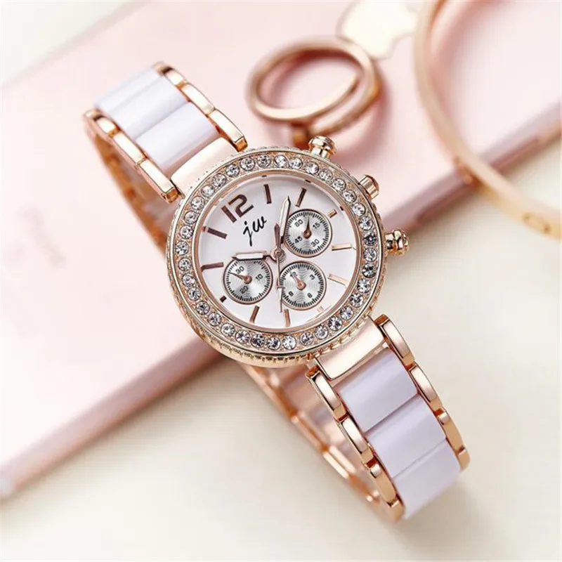 Элегантный Топ марка класса люкс алмаз Для женщин наручные часы Сталь кварцевые