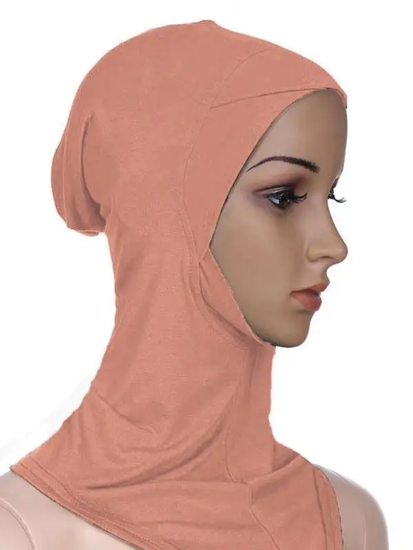 Muslim Women Under Scarf Hat Cap Soft Bone Bonnet Ninja Hijab Islamic Lady Neck Cover Niquabs Ramadan Beanies Amira Middle East - Цвет: Light Pink