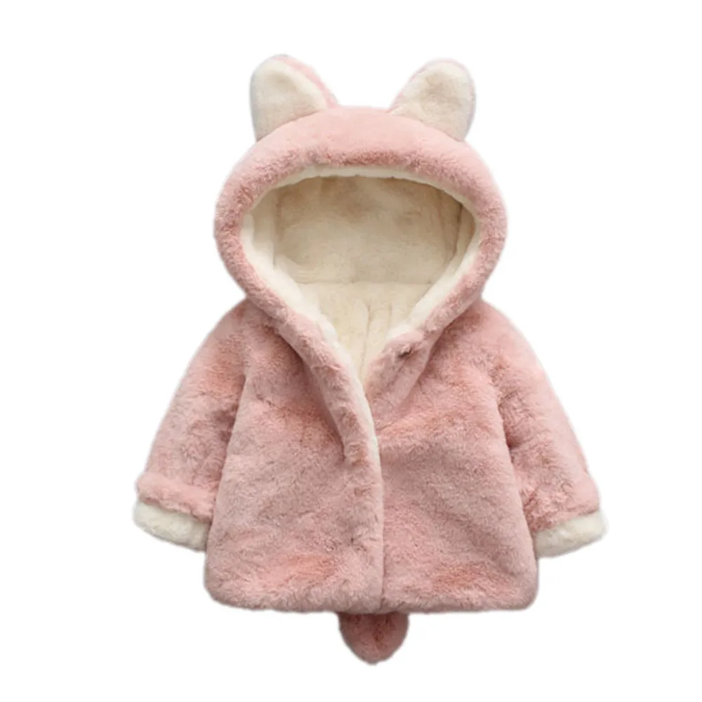Pink Зимнее пальто для малышей; осеннее пальто с капюшоном для маленьких девочек и мальчиков; куртка-плащ; casacos infantil; плотная теплая одежда для малышей; jas - Цвет: Pink