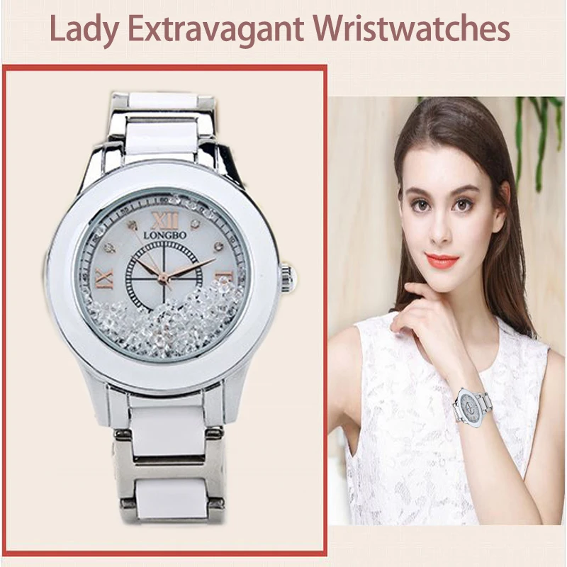 Роскошные Белые Керамические Водостойкий Керамический Спорт Женщины Наручные