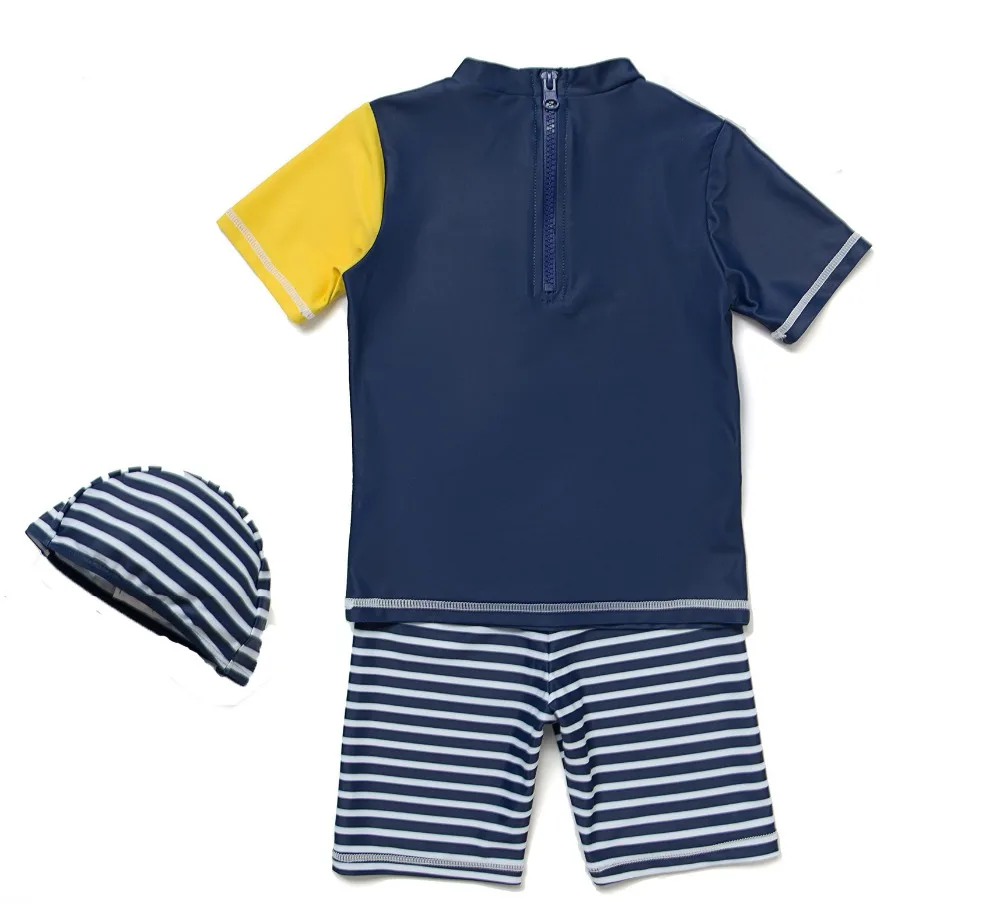 Boys UPF 50+ Sun Protection Rashguards with Zipper Stripe Two Pieces Cap | Спорт и развлечения