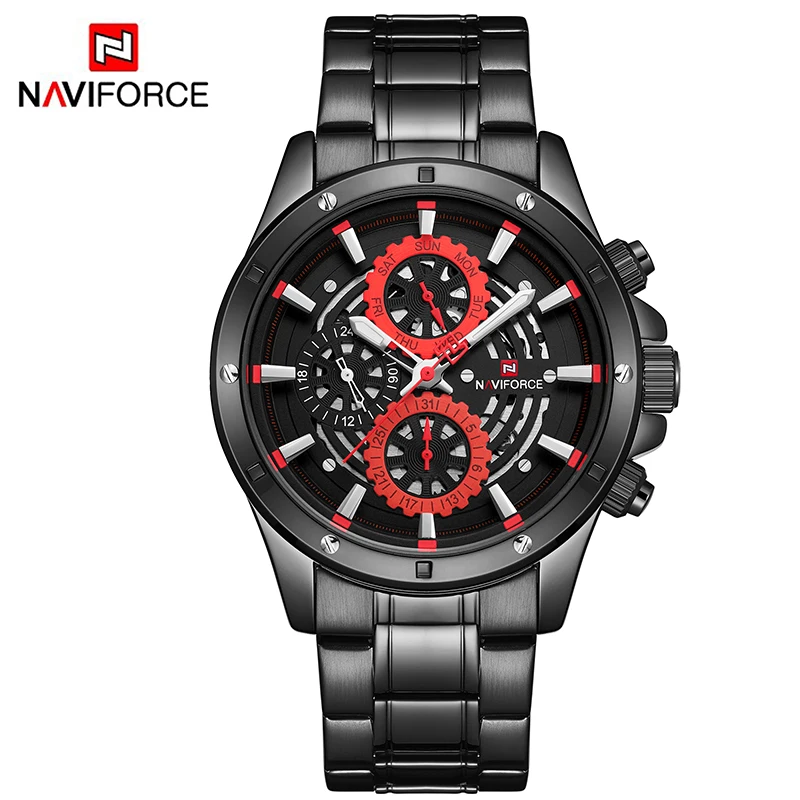 Часы NAVIFORCE мужские спортивные кварцевые полностью стальные