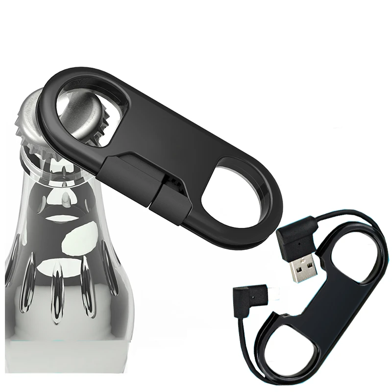 Многофункциональный брелок: открывалка для бутылок + кабель подзарядки