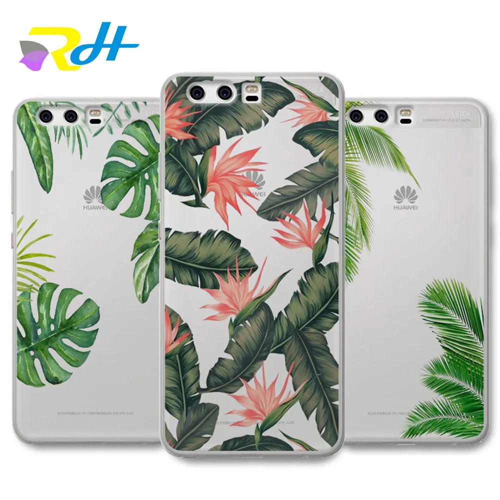 Чехол для Huawei P20 lite чехол Etui с банановым листком и КАКТУСОМ P8 Lite 2017 P10 P9 Plus Pro