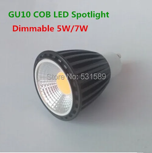 

DHL 100 шт./лот затемнения COB GU10 MR16 E27 E14 5 Вт 7 Вт светодиодные лампы высокой яркости теплый/холодный белый Светодиодный прожектор 120 Угол