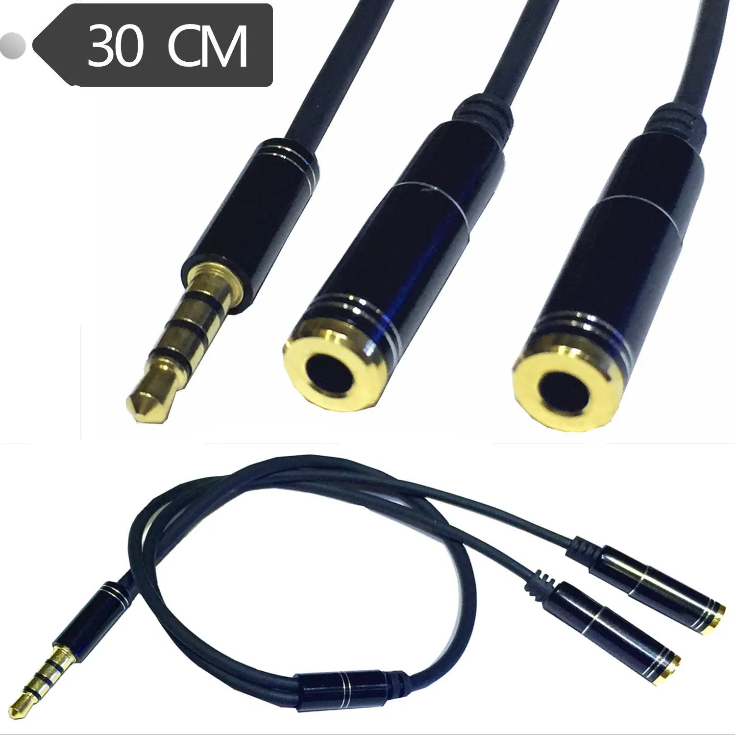 3 5 мм 1/8 &quot4 полюсный кольцевой штекер 2 гнездо аудио адаптер кабель 0 м|adapter cable|cable