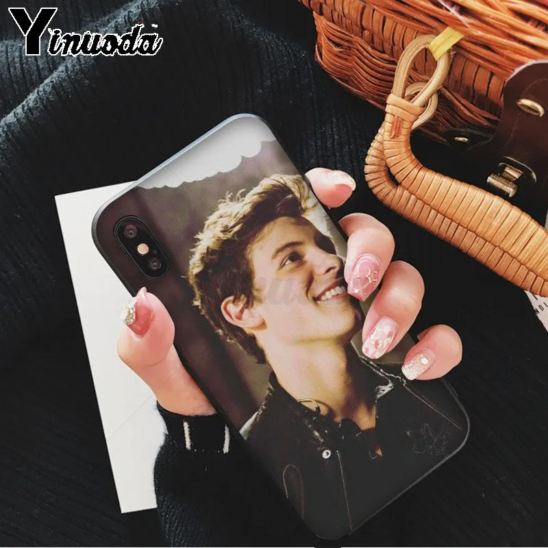 Умный чехол Yinuoda Shawn Mendes 98 черный мягкий для iPhone 6S 6plus 7 7plus 8 8Plus X Xs MAX 5 5S XR | Мобильные