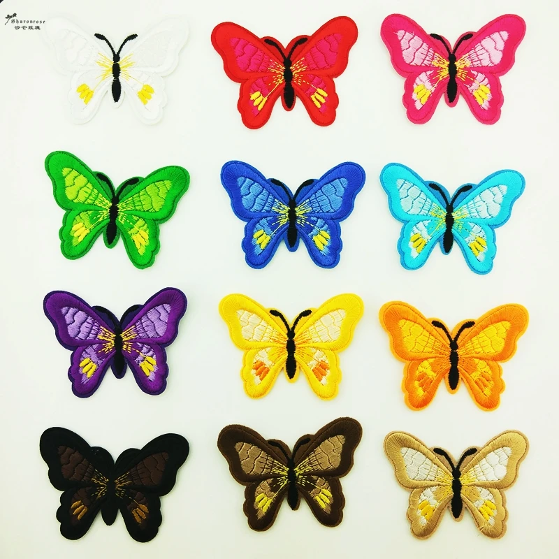 1 шт. 3D вышитая нашивка для одежды аппликация железная/ПРИШИТАЯ Бабочка наклейка