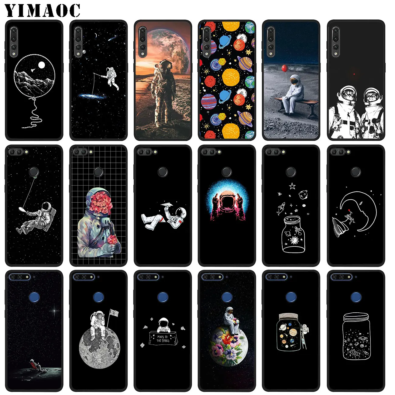 YIMAOC астронавт планета Космос Вселенная Луна Мягкий силиконовый чехол для Huawei P20