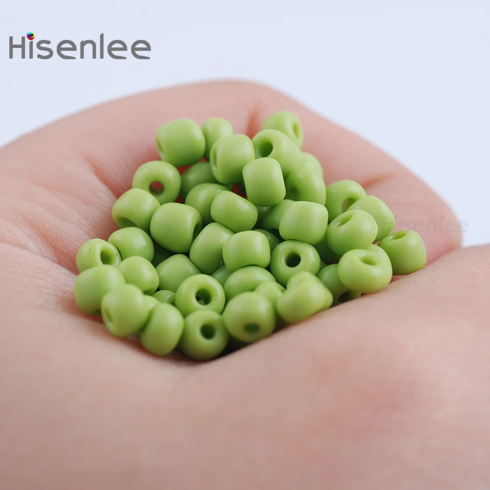 Hisenlee 4 мм 50 г/упак. самодельные светло зеленые цветные бусины без выцветания для