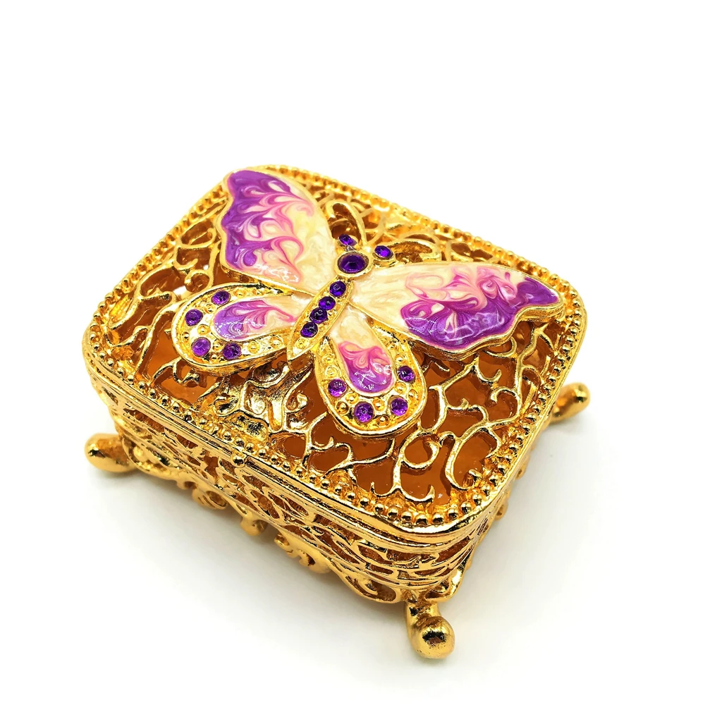 

QIFU Butterfly Hollow Jewelry Trinket Box Home Decor Gift