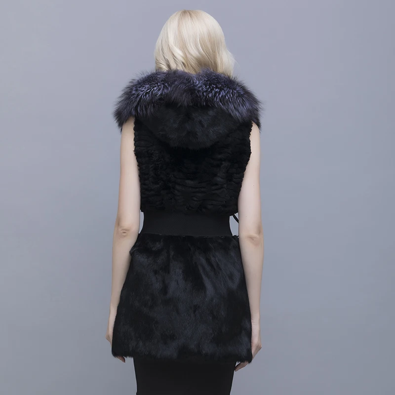Женская флисовая подкладка с капюшоном большого размера|natural rabbit fur coat|rabbit coatnatural