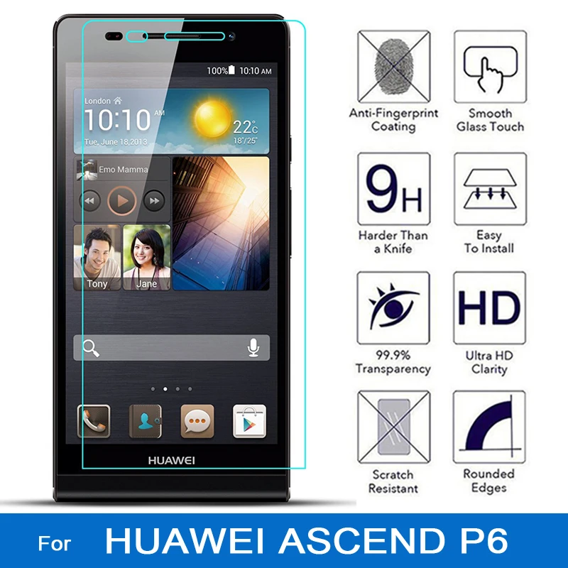 Для huawei Ascend p6 стекло s экран протектор взрывобезопасная Защитная пленка для