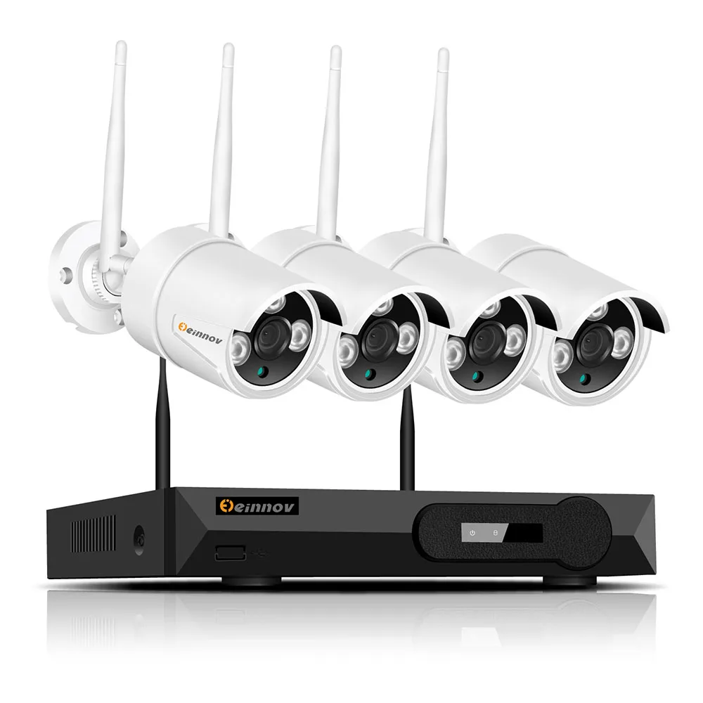4Ch Camera System Einnov H.265 4CH домашняя беспроводная камера безопасности 5MP HD Wifi камера видеонаблюдения ip-камера CCTV NVR Wi-Fi аудио система P2P - Цвет: 4Ch Camera System
