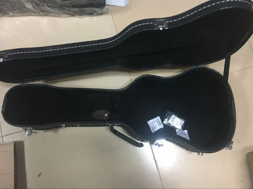 Мини коробка для акустической гитары деревянный корпус черный ручной укулеле