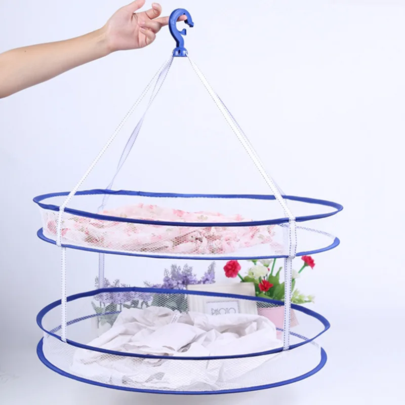 Складная сетчатая сушилка для одежды двухслойная корзина белья шарфов шляп | Дом