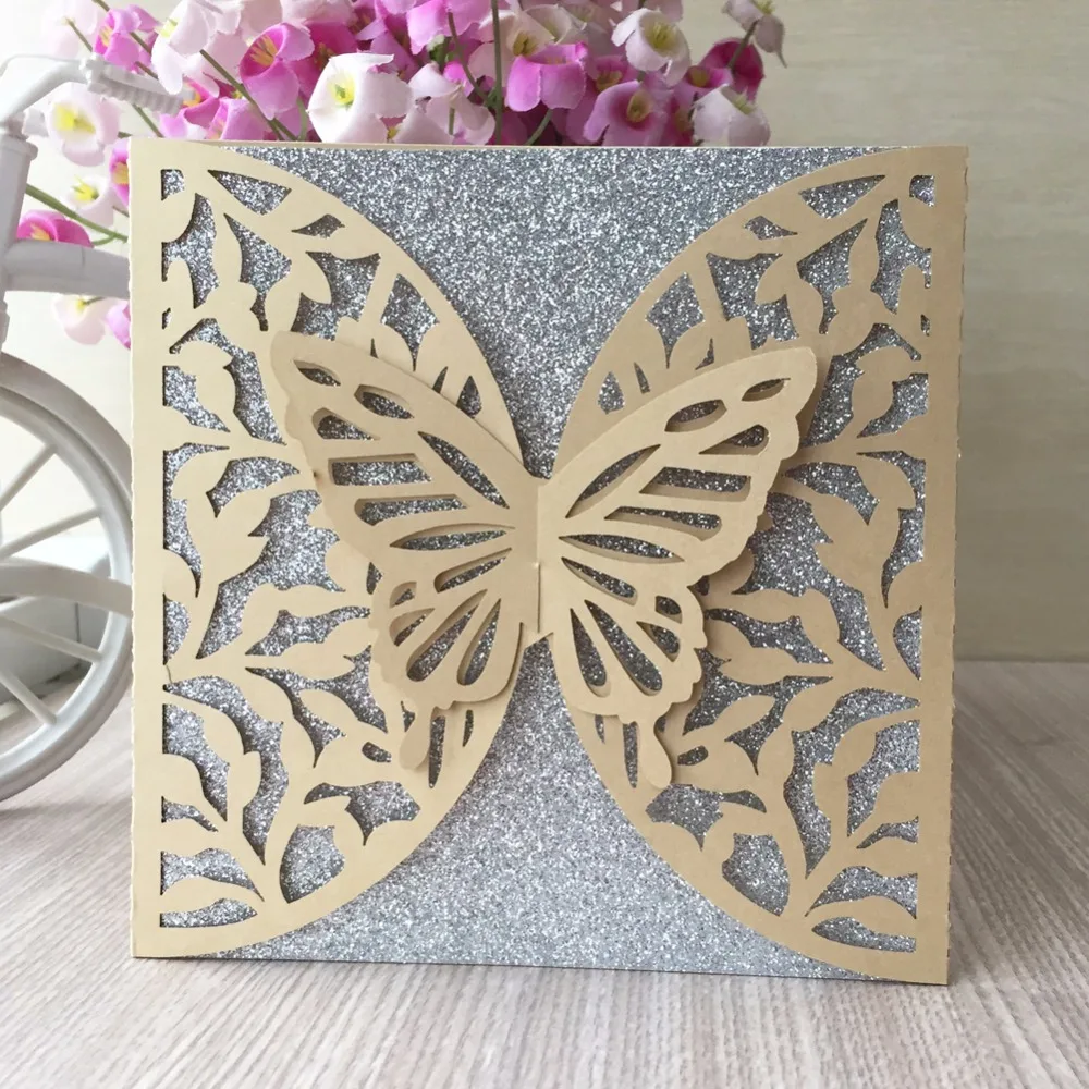 100 шт Новое поступление жемчуг лазерной резки бумаги полые свадебные приглашения