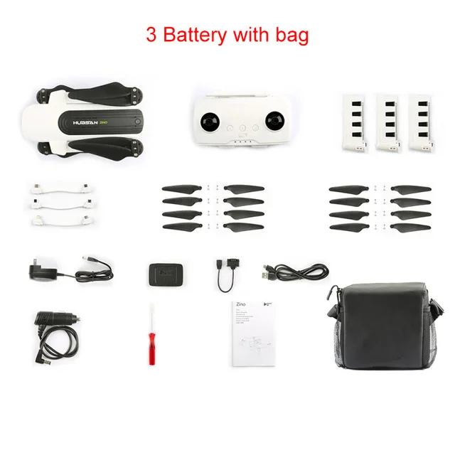 sets 4 Hubsan H117S Zino gps 5,8G 1 KM brazo plegable FPV con cardan UHD 4 K cardan de 3 ejes Радиоуправляемый Дрон Квадрокоптер RTF de alta velocidad - Цвет: sets 4