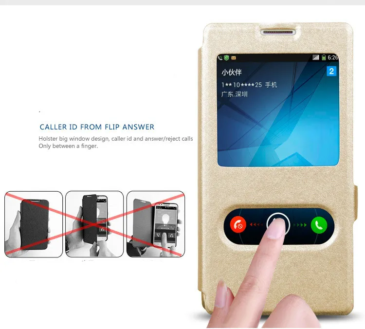 Для huawei Honor 4C Pro/TIT AL00 Y6 L01 5 0 "чехол быстрое окошко для просмотра ответа откидная