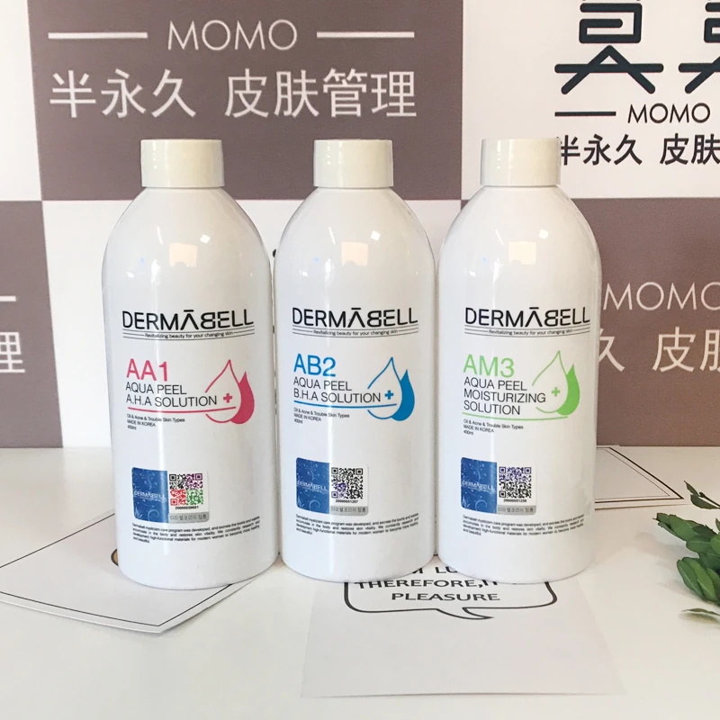 DERMABELL Aqua Peeling Solution AA1 AB2 AM3 Bottles/400ml Per Bottle Facial Serum Hydra For Normal Skin |