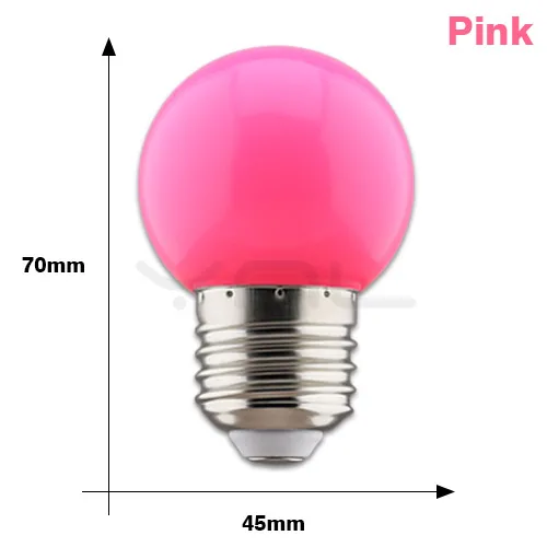 Pink 20 штук Bombillas E27 светодиодный лампы 220V G45 красочные лампада RGB светодиодный светильник SMD 2835 красочные лампы вспышки светильник Lamparas светодиодный потолочный светильник - Испускаемый цвет: Pink