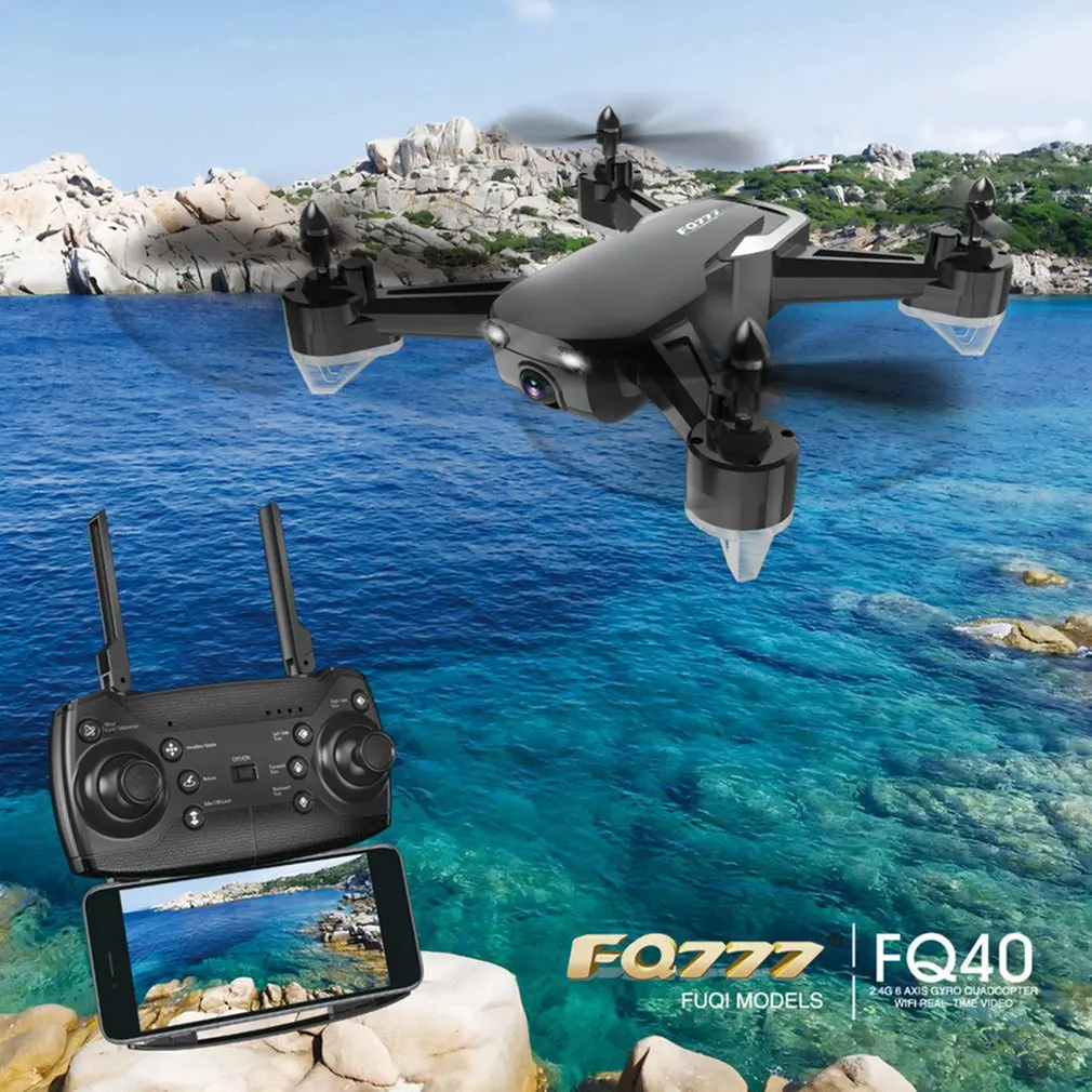 Складной Квадрокоптер Радиоуправляемый Дрон FQ777 FQ35/FQ40 0.3MP/2.0MP 2,4G Радиоуправляемый вертолет RTF wifi FPV HD камера с высоким содержанием бесголовых дронов