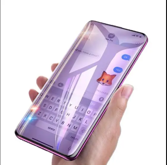 Новейший УФ жидкий Полный Клей закаленное стекло протектор экрана для OPPO Find X 1 большой светильник для Oppo Find X UV стекло