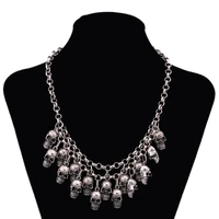 lzhlq 2020 fashion rock punk skull necklaces pendants statement collares necklace vintage pirate skeleton women jewelry