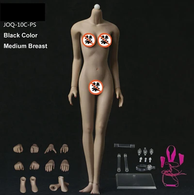 Black Jiaou Doll 1/6 масштаб Средний бюст женская фигурка тела 3,0 супер гибкий Бесшовный корпус узкое плечо для экшн-фигурок - Цвет: Black