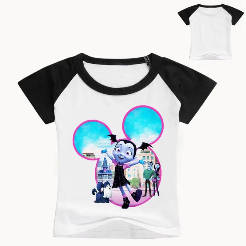 2-12years лето мультфильм vampirina Для детей летняя футболка для маленьких девочек; футболки, топы хлопок Обувь для девочек костюм для мальчиков