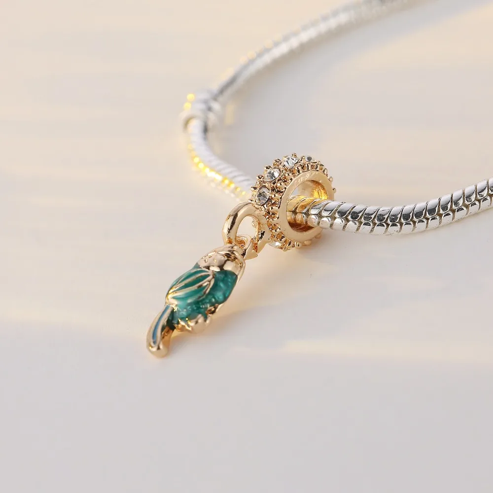 5 шт. ювелирных изделий Стразы бусинки с большими отверстиями разъем золото Цвет