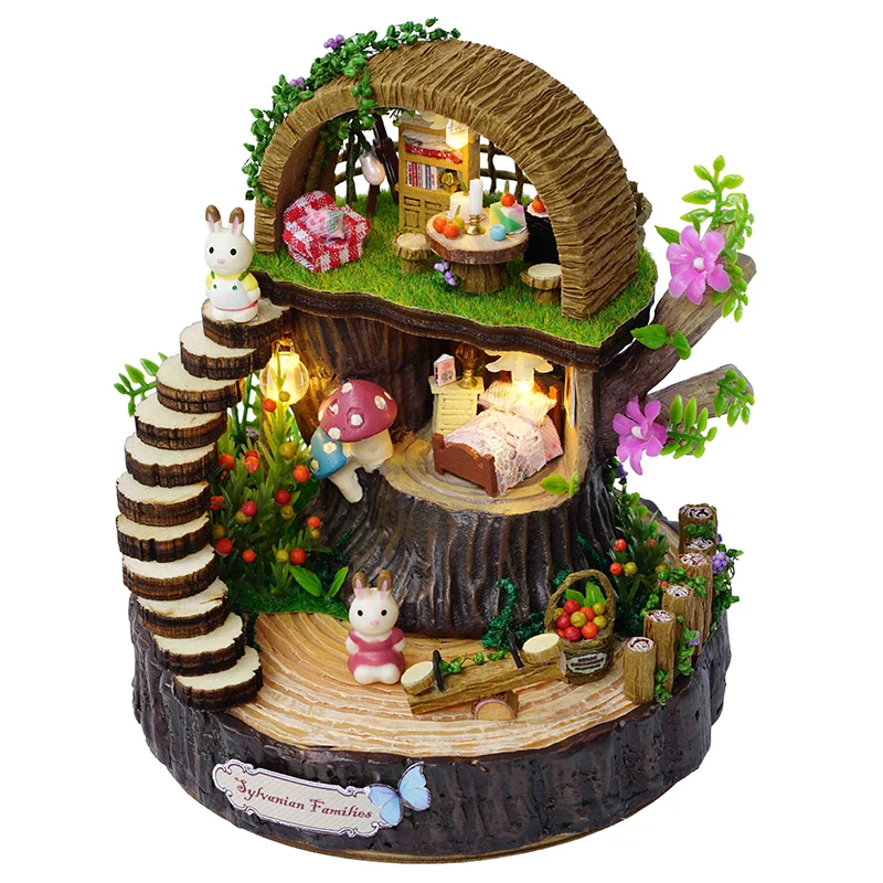 Миниатюрный дом Cutebee сделай сам с мебелью светодиодный музыкальный пылезащитный