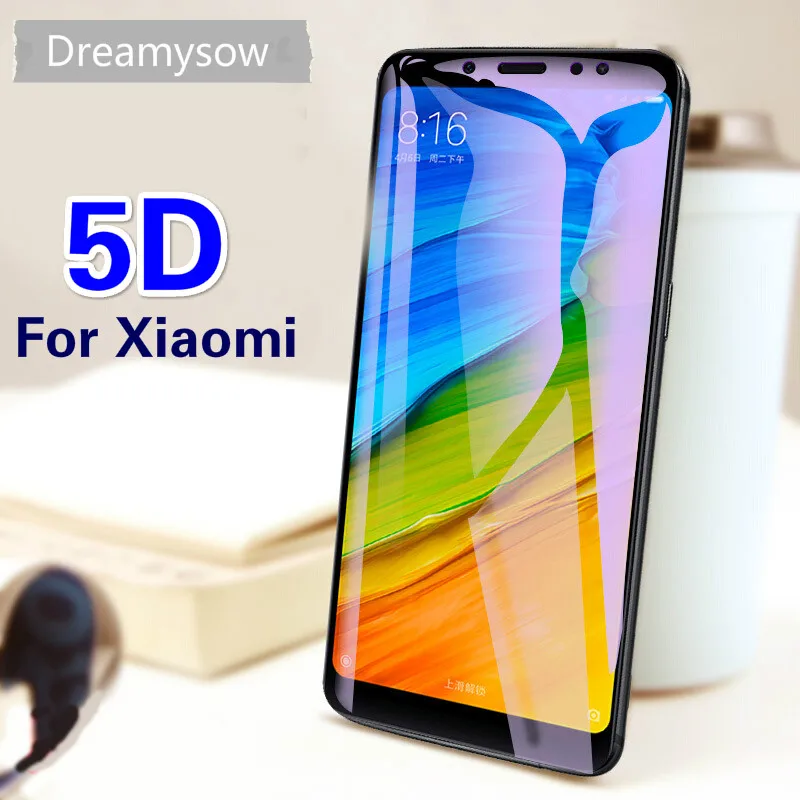 Закаленное стекло 5D с изогнутыми краями для Xiaomi Redmi 5 Plus Mi a1 5X Mi6 Note 4 Global 5A 4X
